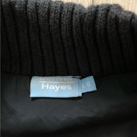 Denver Hayes Running Puffer Jacket with Ribbed Sleeves in Black Size L - Picture 6 of 12